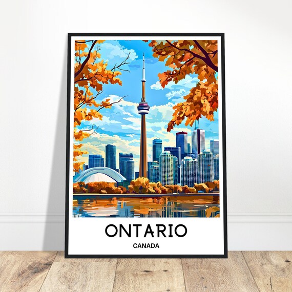 Ontario Travel Print Poster Canadian Art Canada Lover Gift Wall Hanging Home Office Desk Decor City Illustration