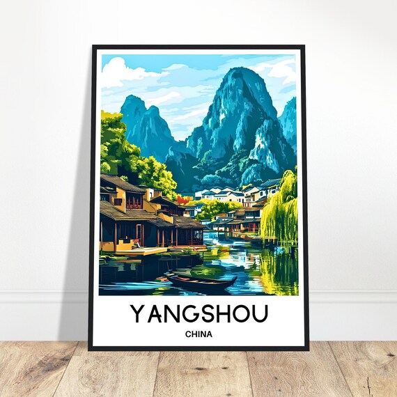Yangshou Travel Print Poster Chinese Art China Lover Gift Wall Hanging Home Office Decor Illustration