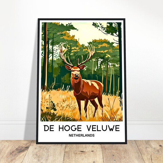 De Hoge Veluwe Travel Print Poster Dutch Art Netherlands Lover Gift Italy Wall Hanging Home Decor Illustration