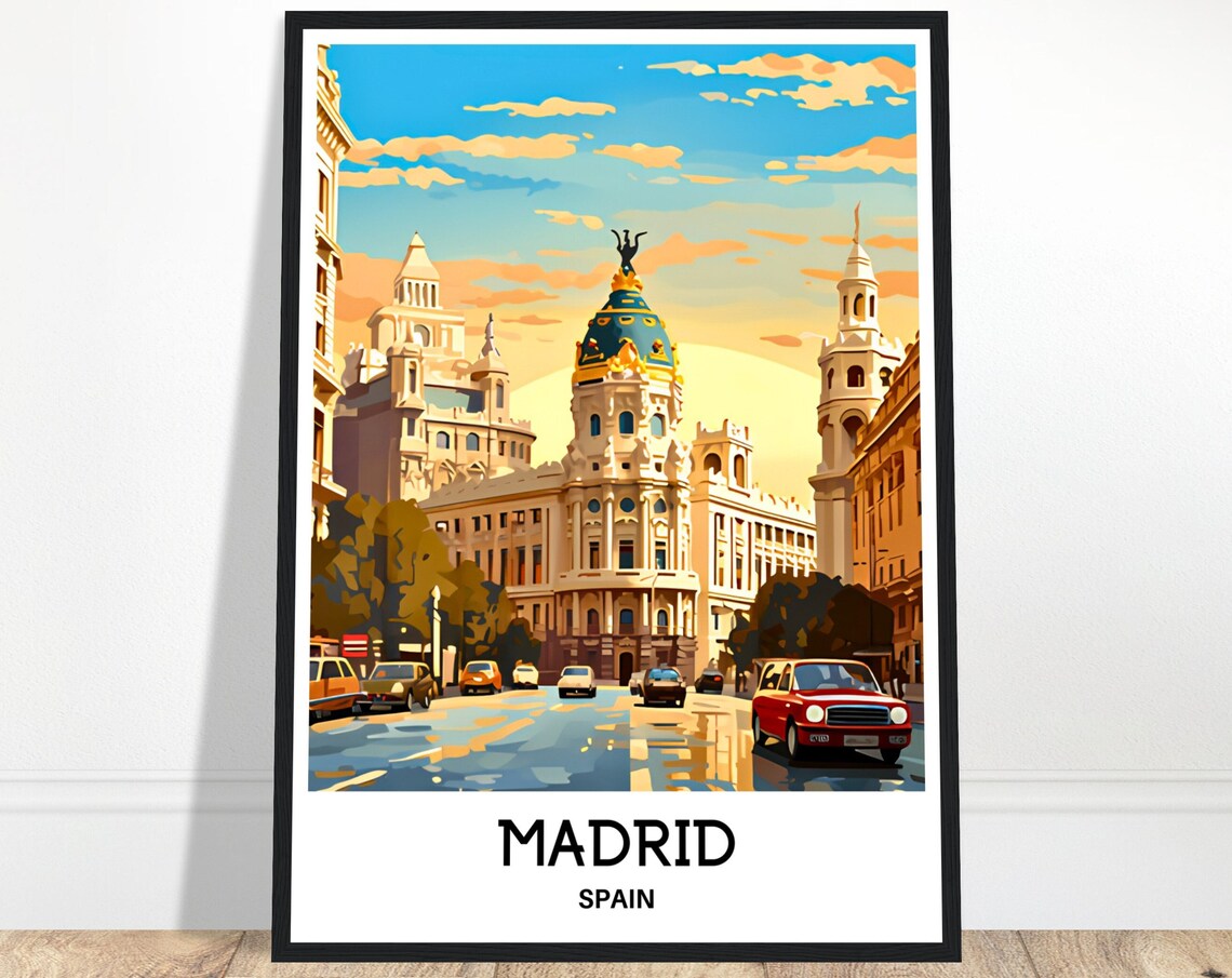 Madrid Travel Poster, Spain Travel Print