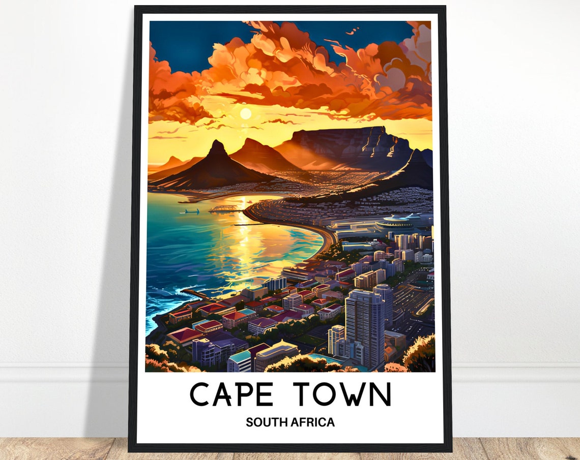 Cape Town Travel Poster Cape Town Travel Print Cape Town Art Print South Africa Travel Gift Cape Town South Africa Art Print Cape Town Gift