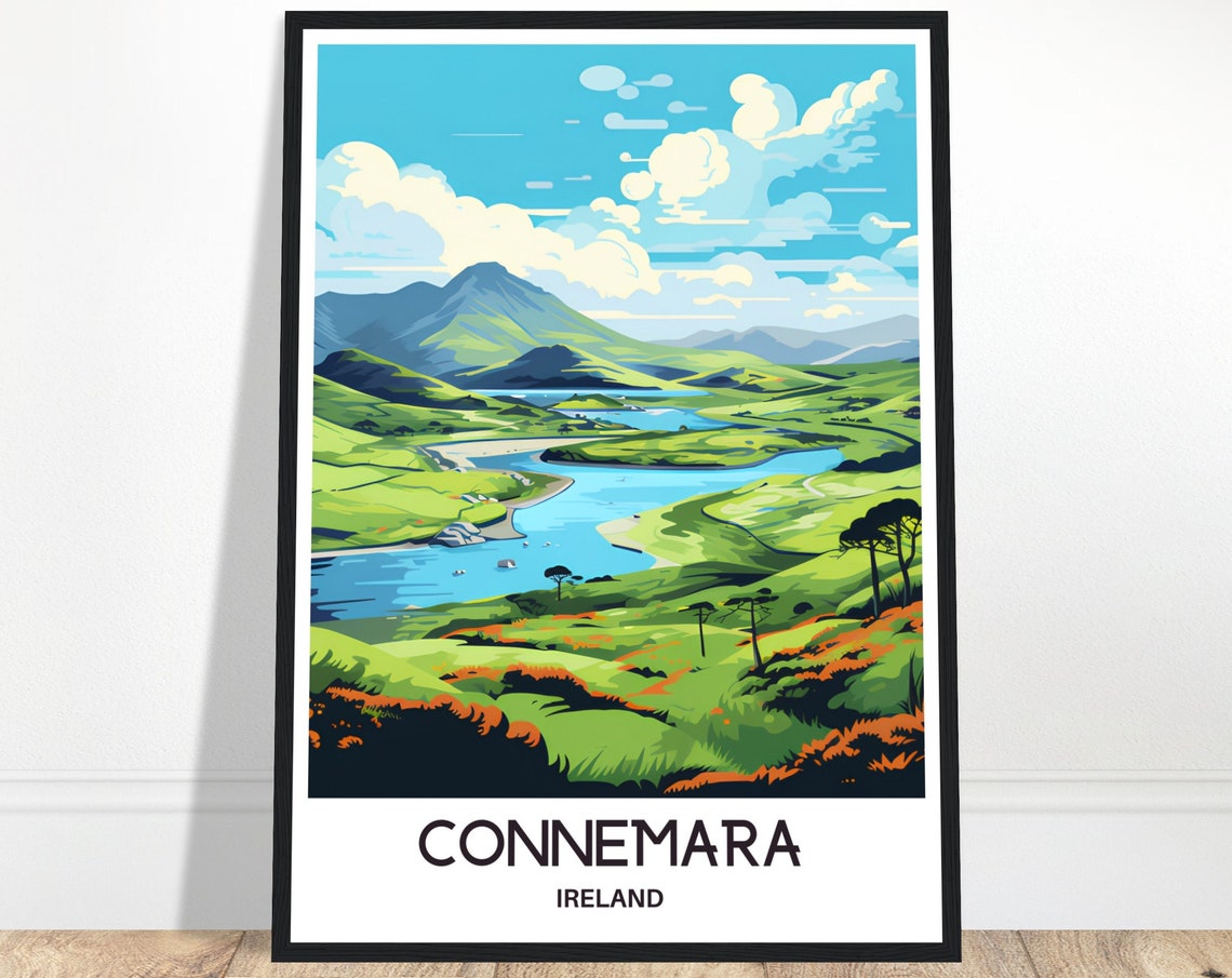 Connemara Travel Poster Connemara Travel Print Connemara Ireland Print Irish Art Print Connemara Travel Art Connemara Travel Gift Ireland