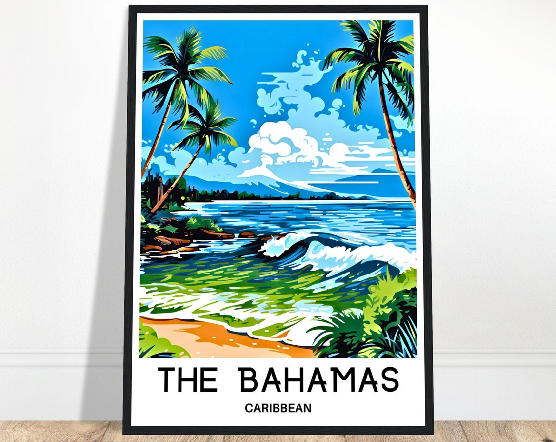 Bahamas Travel Poster Bahamas Travel Print The Bahamas Print Bahamas Art Print Bahamas Travel Gift Bahamas Wall Print Bahamas Art Gift