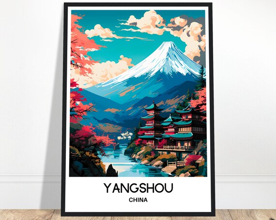Yangshou Travel Print Poster Chinese Art China Lover Gift Wall Hanging Home Office Decor Illustration
