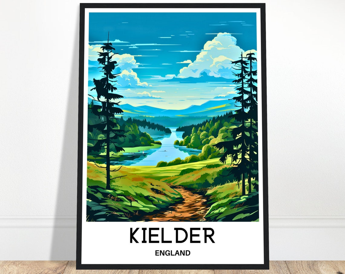 Kielder England Forest River Valley Nature Reserve Travel Poster