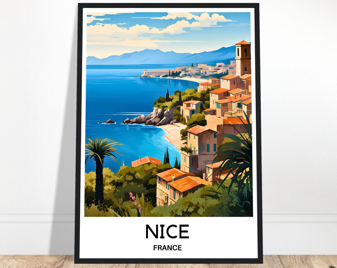 Nice France Riviera Coastal Town Overlooking the Azure Bay Poster