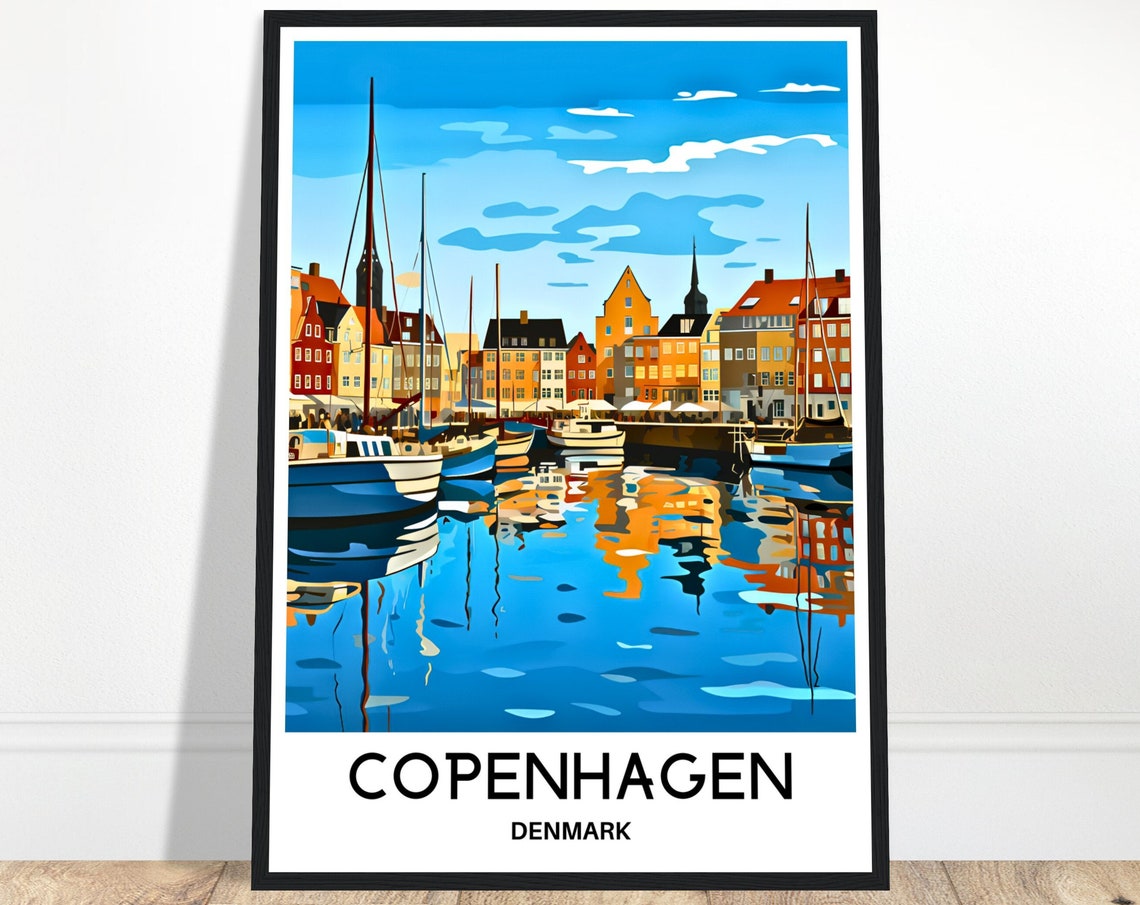 Copenhagen Travel Poster Copenhagen Travel Print Copenhagen Denmark Print Copenhagen Travel Gift Copenhagen Lover Gift Copenhagen Art Print