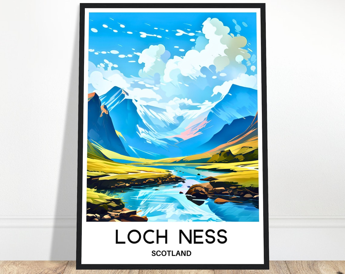 Loch Ness Travel Poster Scotland Wall Art Print