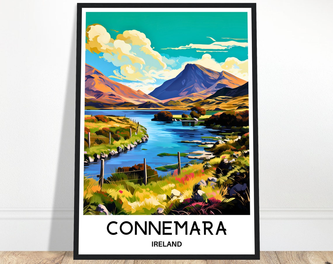 Connemara Travel Poster Connemara Travel Print Connemara Ireland Print Irish Art Print Connemara Travel Art Connemara Travel Gift Ireland