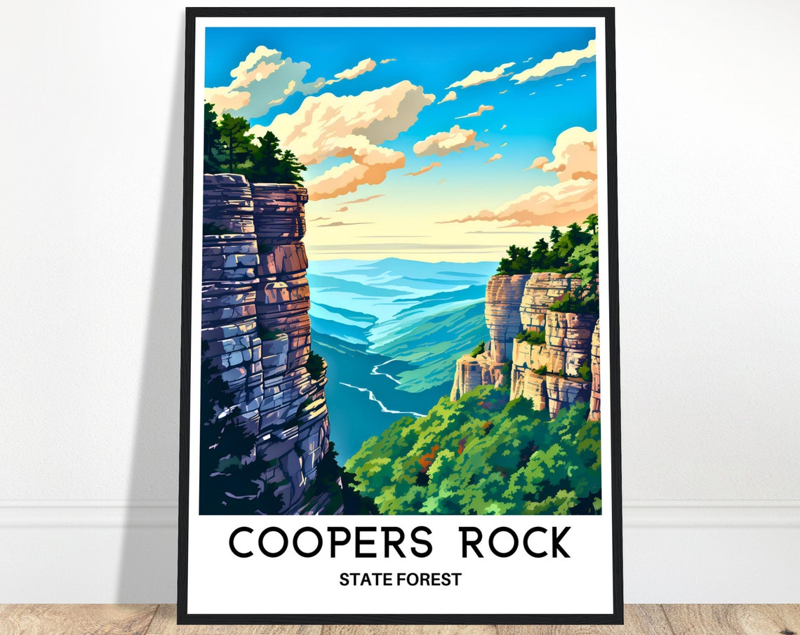 Coopers Rock State Forest Dramatic Canyon Overlook Travel Poster