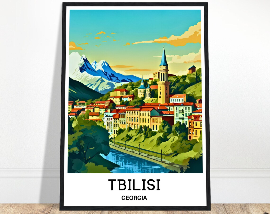 Tbilisi Travel Poster, Georgian Art Print