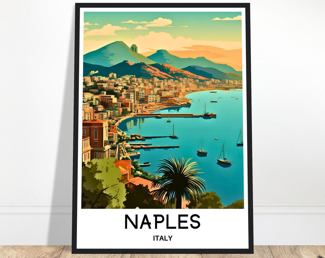 Naples Travel Poster Naples Travel Print Naples Italy Print Naples Art Print Naples Travel Gift Naples Wall Print Naples Lover Gift Italy
