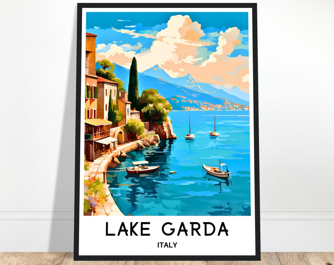 Lake Garda Travel Poster Lake Garda Travel Print Lake Garda Italy Print Lake Garda Art Print Lake Garda Travel Gift Lake Garda Wall Print