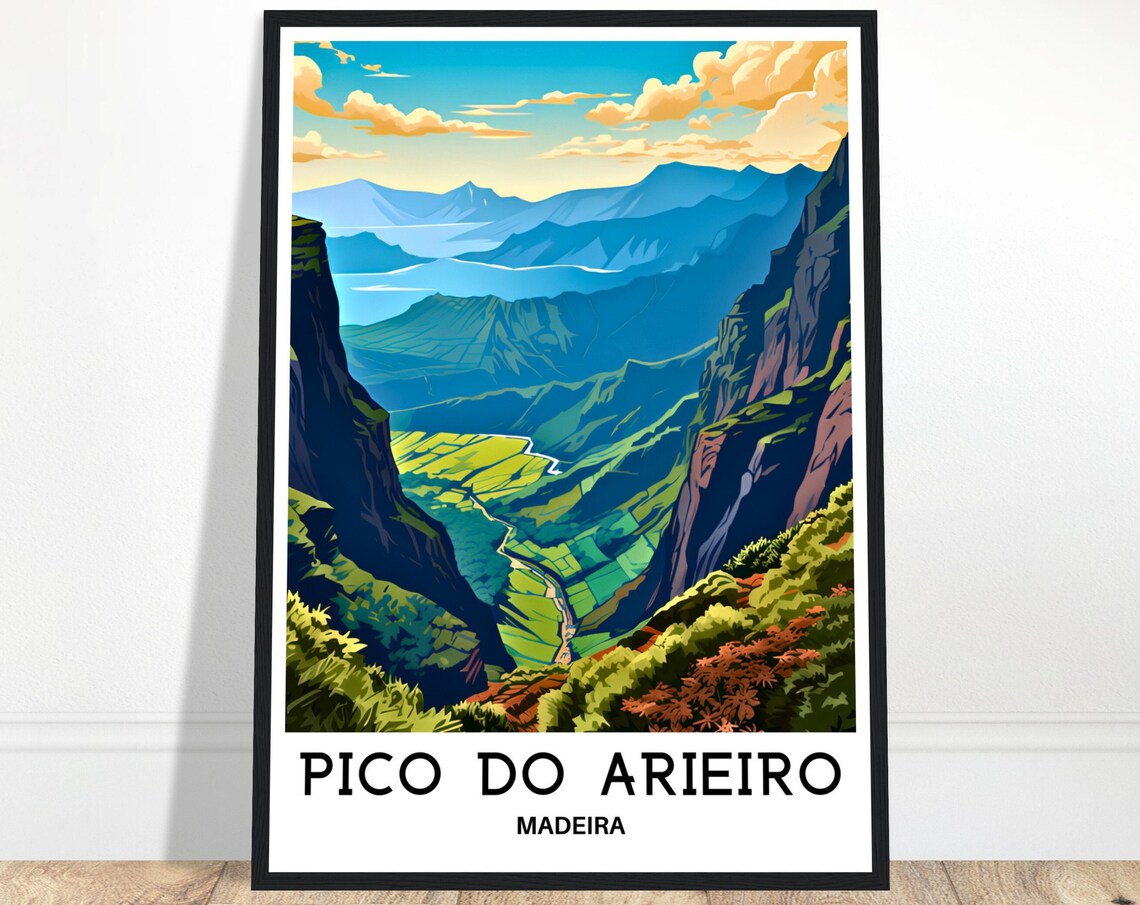 Pico Do Arieiro Madeira Dramatic Mountain Valley Travel Poster