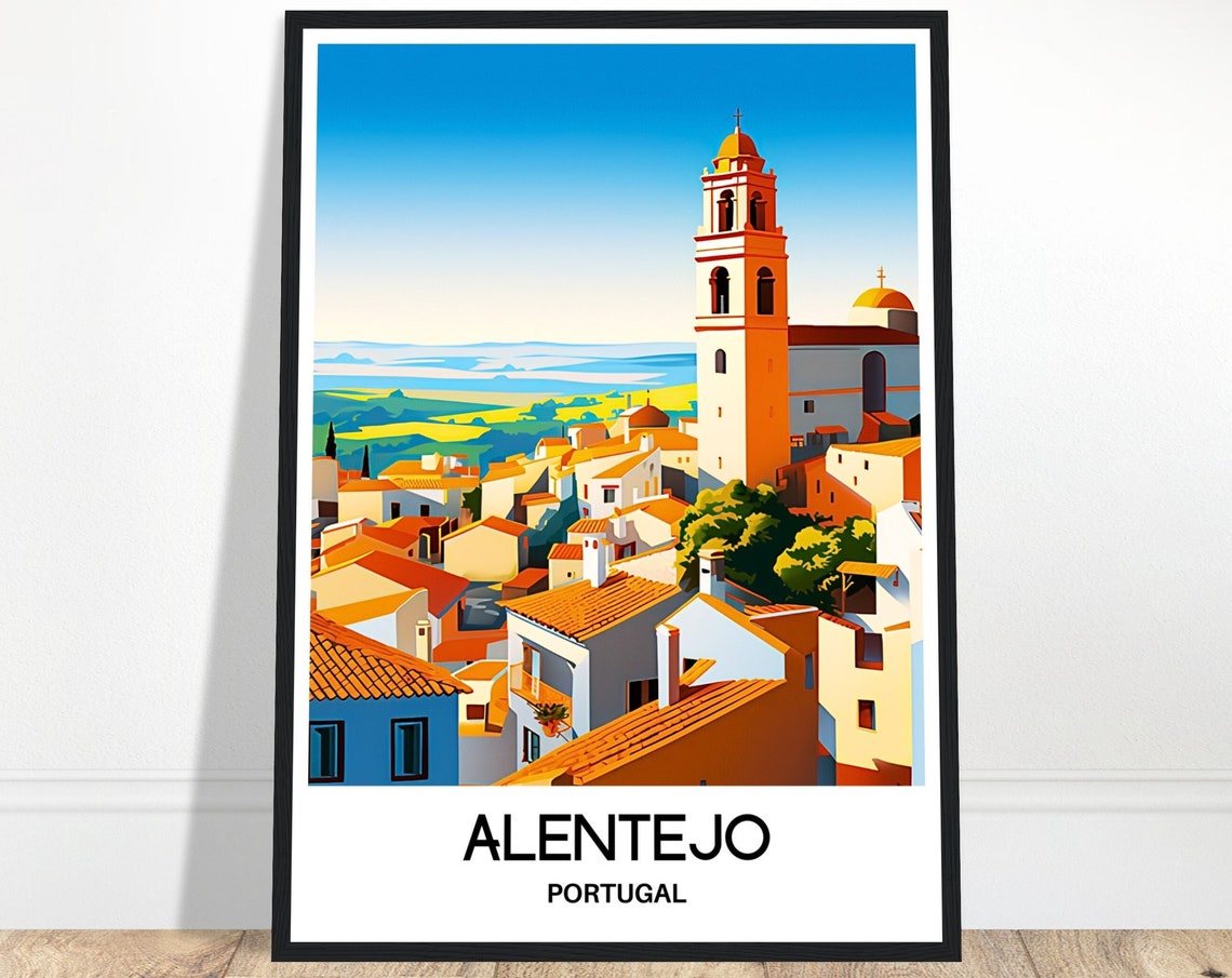 Alentejo Travel Print Alentejo Poster Portuguese Art Print Portugal Lover Gift Wall Hanging Art Home Office Decor Alentejo Illustration