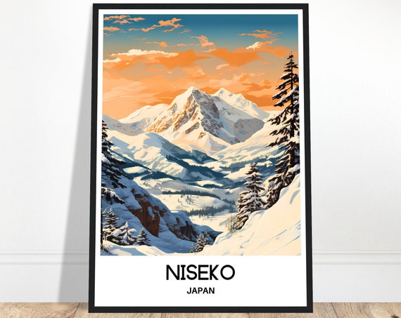 Niseko Travel Print Niseko Poster Japansese Art Print Japan Lover Gift Wall Hanging Home Office Decor Niseko Ski Resort Illustration