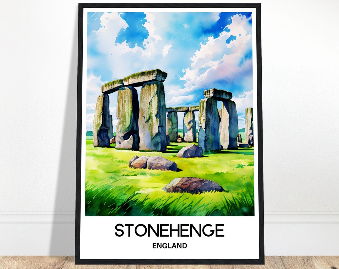 Stonehenge Watercolor Print Stonehenge Travel Poster English Art Print England Lover Gift Stonehenge Watercolour Painting Illustration