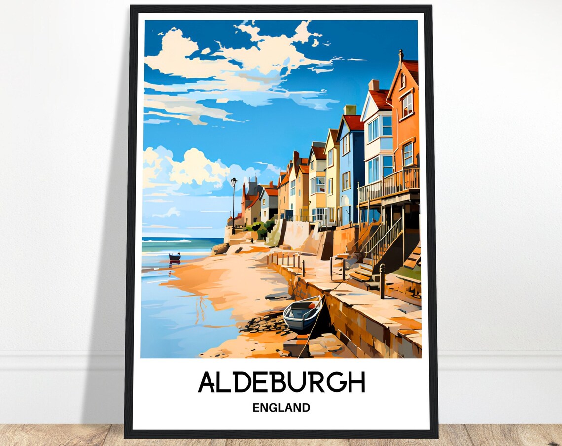 Aldeburgh England Seaside Town Colorful Beach Houses Promenade Poster