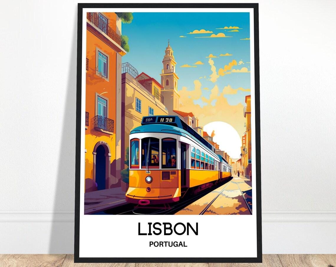 Lisbon Travel Print Lisbon Poster Portuguese Art Print Portugal Lover Gift Wall Hanging Art Home Decor Lisbon City Illustration