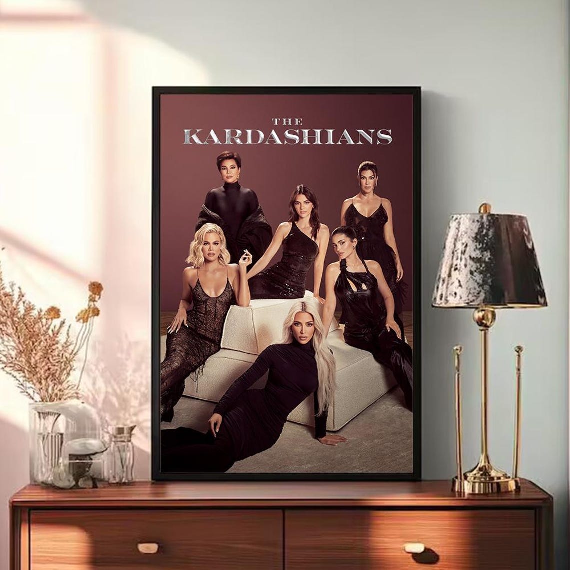 The Kardashians Reality TV Show Cast Red Dress Group Photo Poster - Image 3