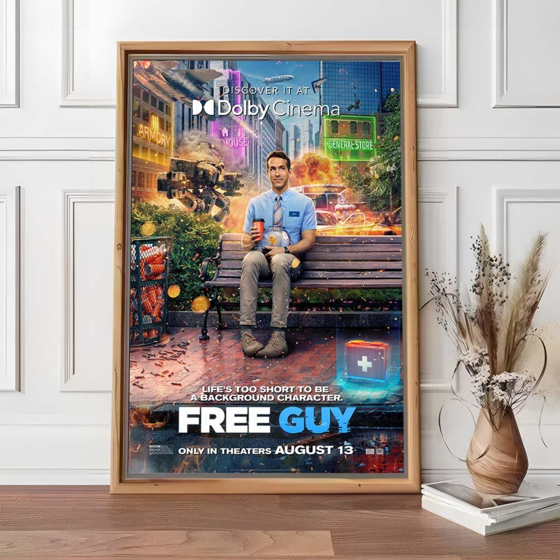 Free Guy Ryan Reynolds Video Game World Action Comedy Movie Poster - Image 2
