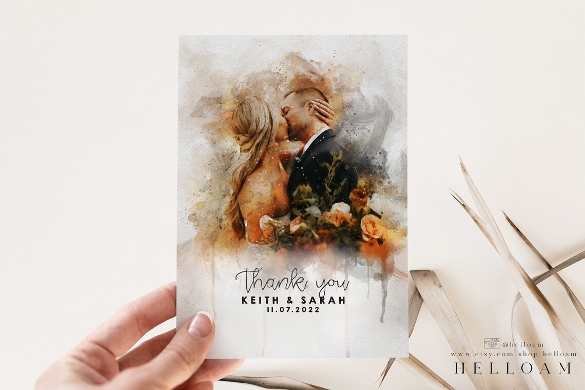 Wedding Thank You Cards, Simple Photo Poster Print