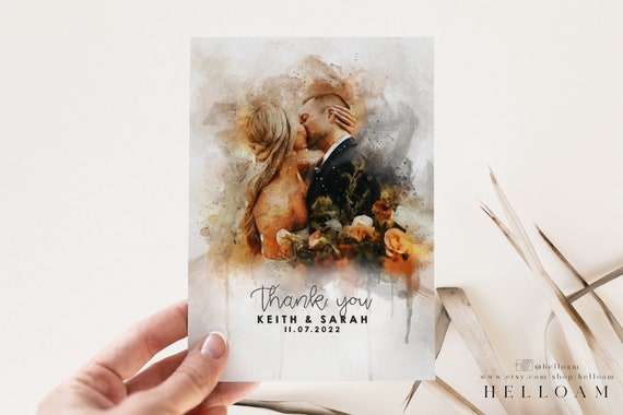 Wedding Thank You Cards, Simple Photo Poster Print