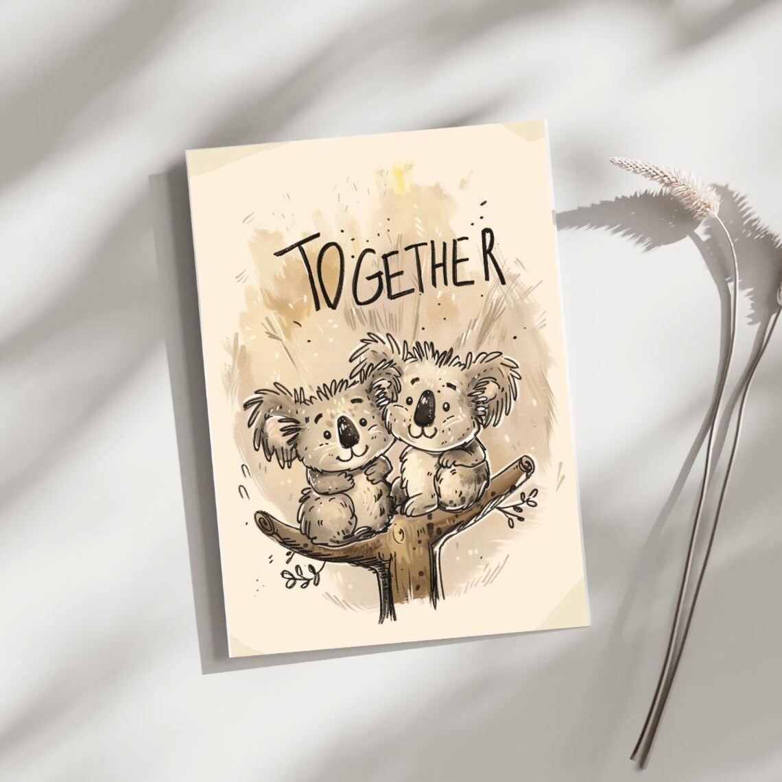 Koala Poster Together, Cute Nursery Decor