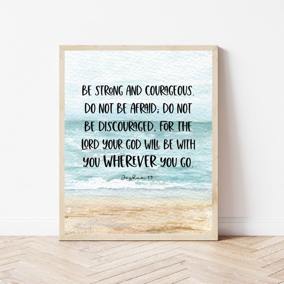 Joshua 19 Print Ocean Bible Verse Wall Art Christian Home Office Decor Pastor Gift Women Beach Verses Coastal Nursery Baptism