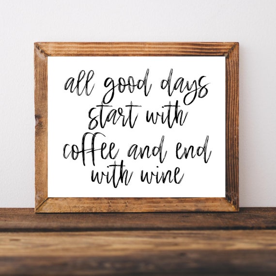 Coffee Bar Decor And Wine Sign Wall Signs Farmhouse