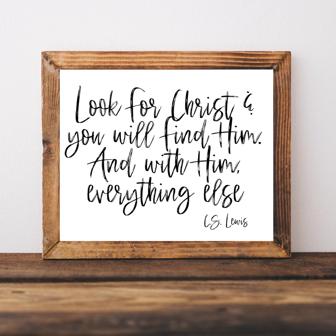C.S. Lewis Quote, Christian Farmhouse Art Print