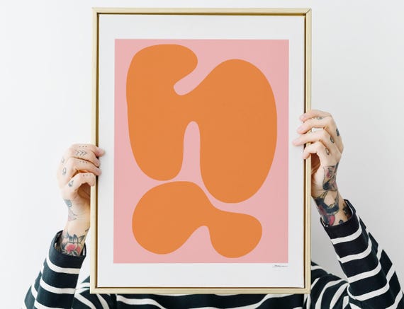 Minimalist Orange Abstract Art Print