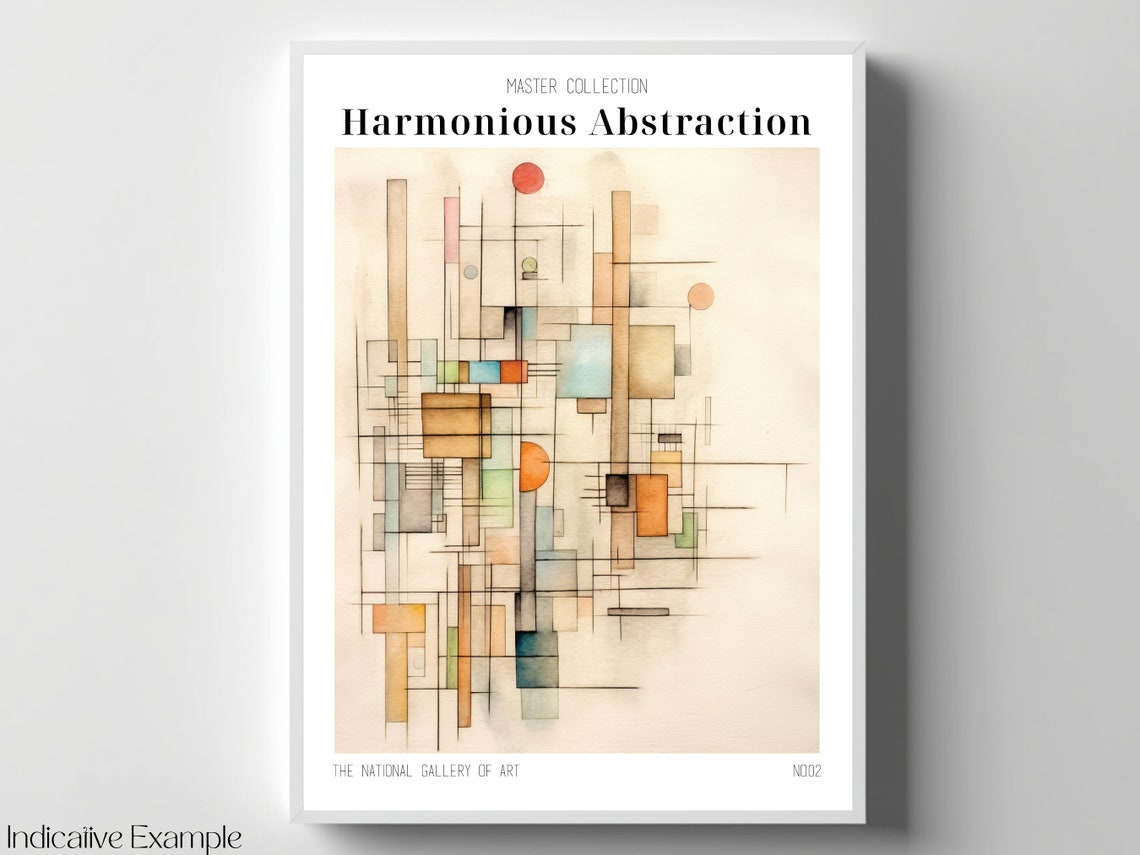 Harmonious Abstraction Beige Line Geometric Minimal Art Poster - Image 4