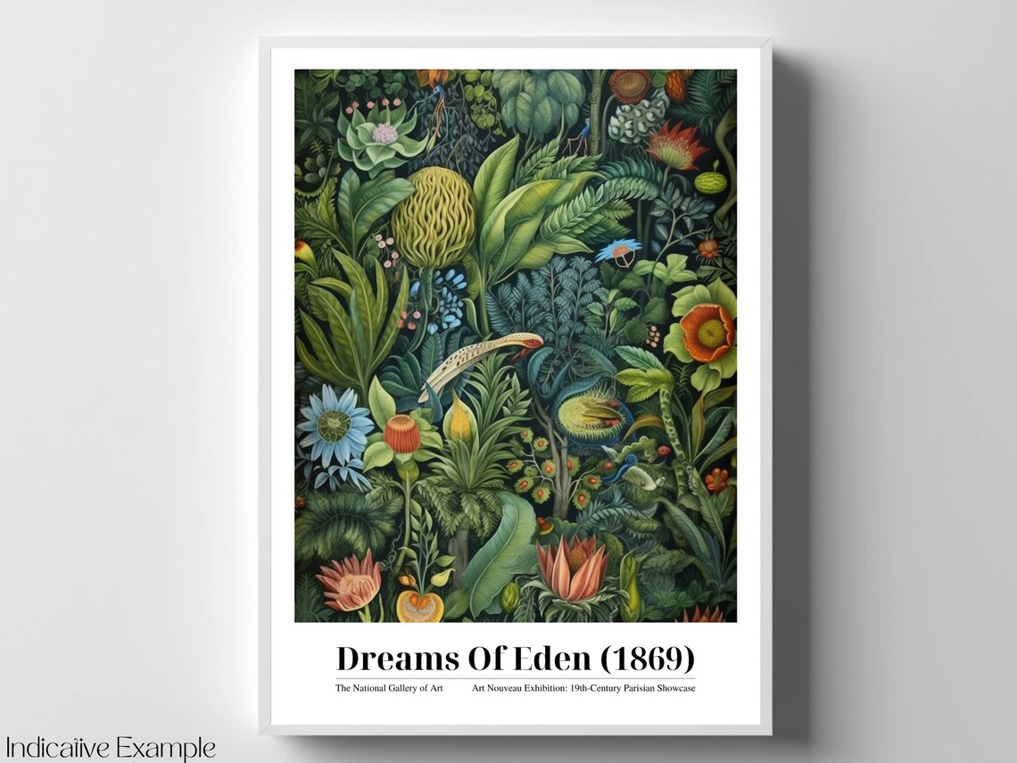 Dreams Of Eden 1869 Exotic Floral Rich Jungle Art Nouveau Poster - Image 4