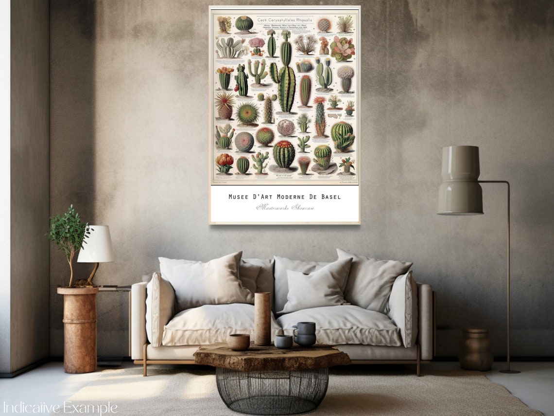 Vintage Cactus Chart Haeckel Inspired Botanical Specimen Poster - Image 3