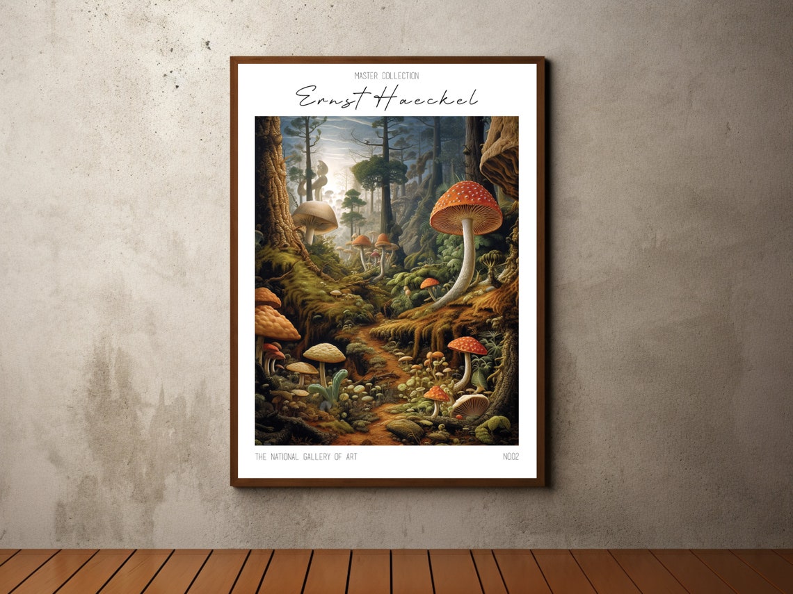 Ernst Haeckel Inspired Enchanted Fairytale Mushroom Forest Poster