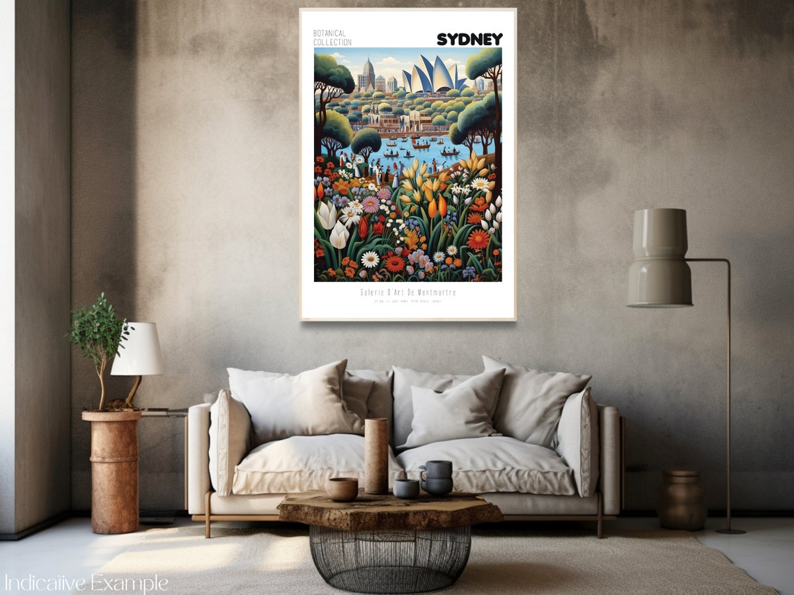 Sydney Botanical Collection Opera House Harbor Floral Art Poster - Image 3
