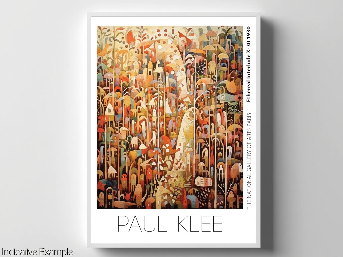 Paul Klee Inspired Dense Warm Mosaic Crowded Shapes Art Poster - Image 4