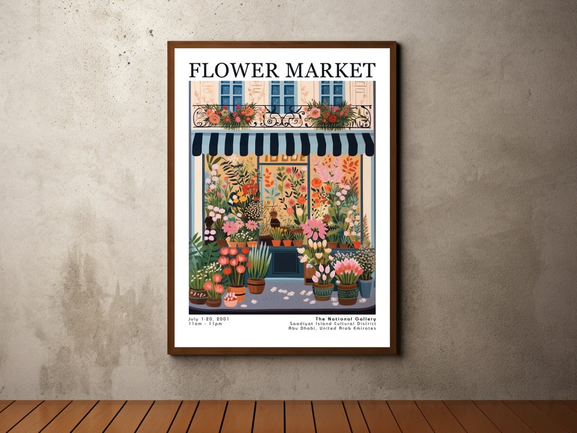 Flower Market Poster Flower Market Print Botanical Wall Art Exhibition Posters Prints Henri Matisse Vintage Flowers Floral Painting
