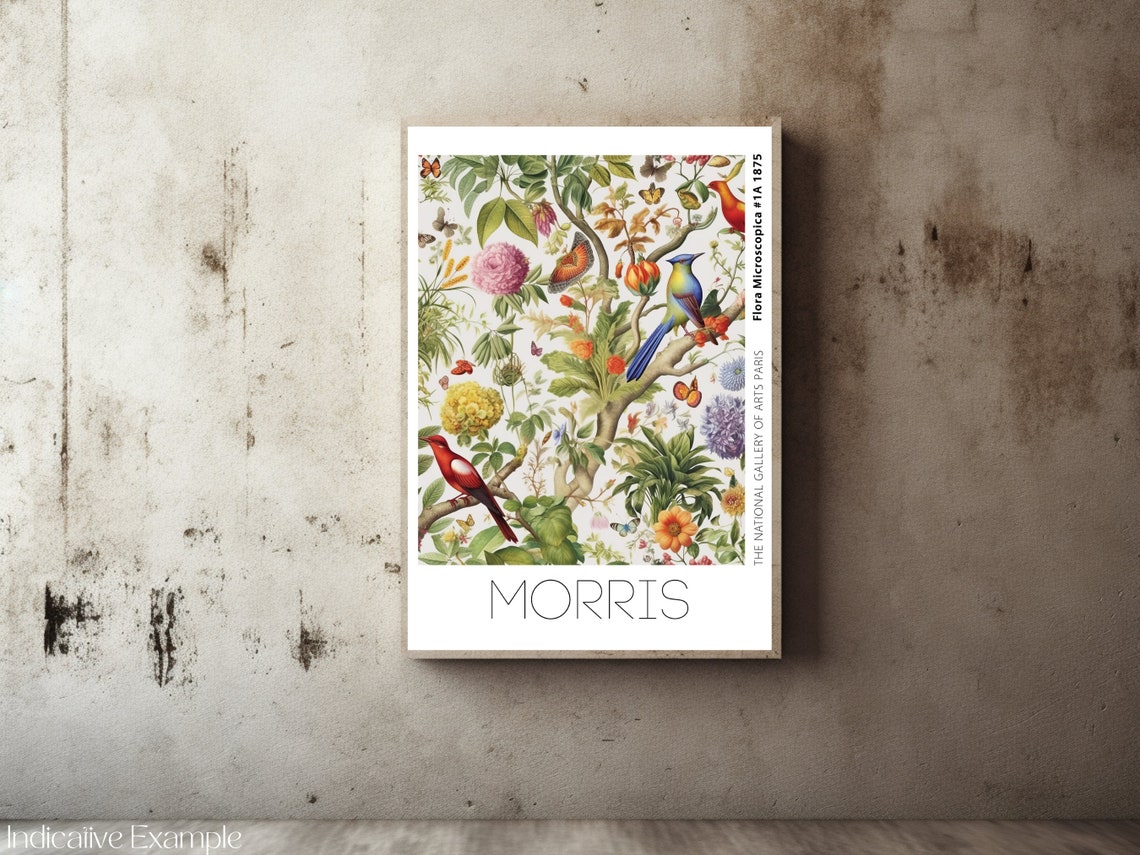 William Morris Flora Microscopica 1875 Bird Botanical Art Poster - Image 2
