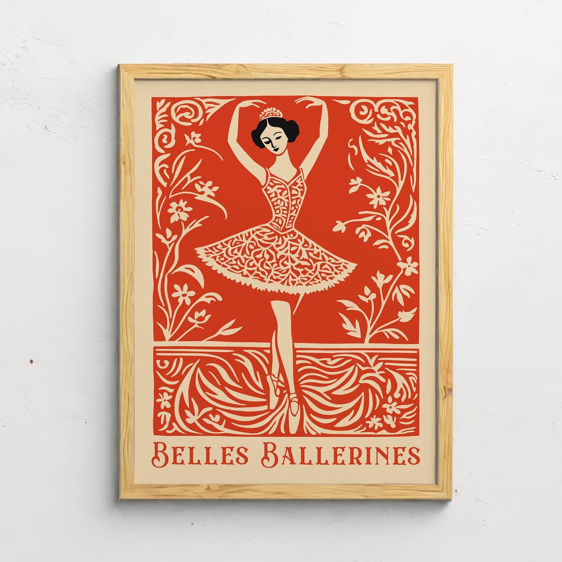 Elegant Vintage French Belles Ballerines Red Tutu Dancer Poster