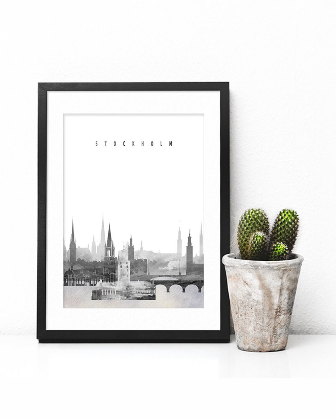 Stockholm Black and White City Skyline Print Home Decor Modern Gift - Image 2