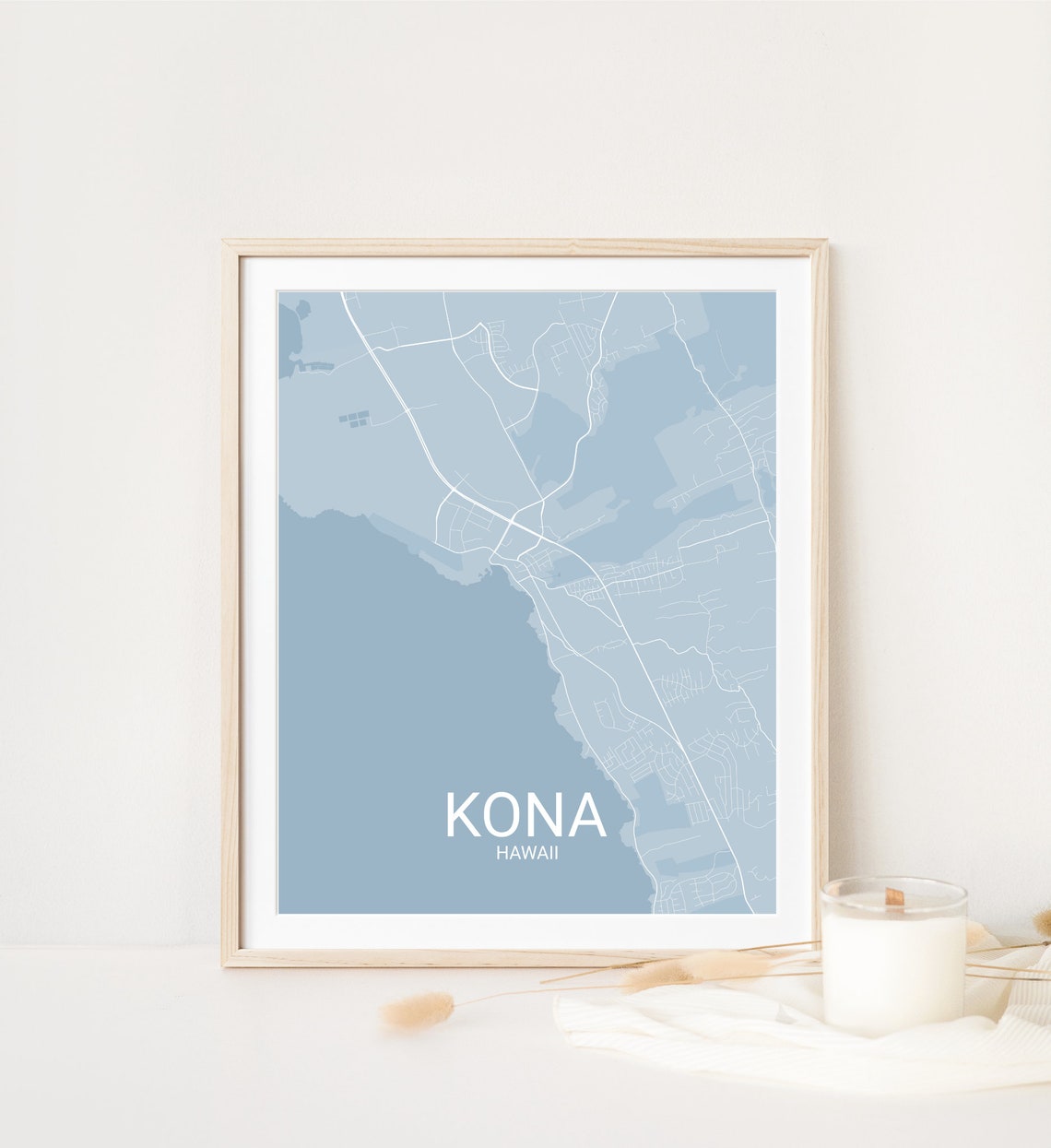 Kona Map Print Kona Travel Map Map Of Hawaii Hawaiian Gifts Hawaii Gifts Wedding Gifts Anniversary Gifts Valentine Gifts
