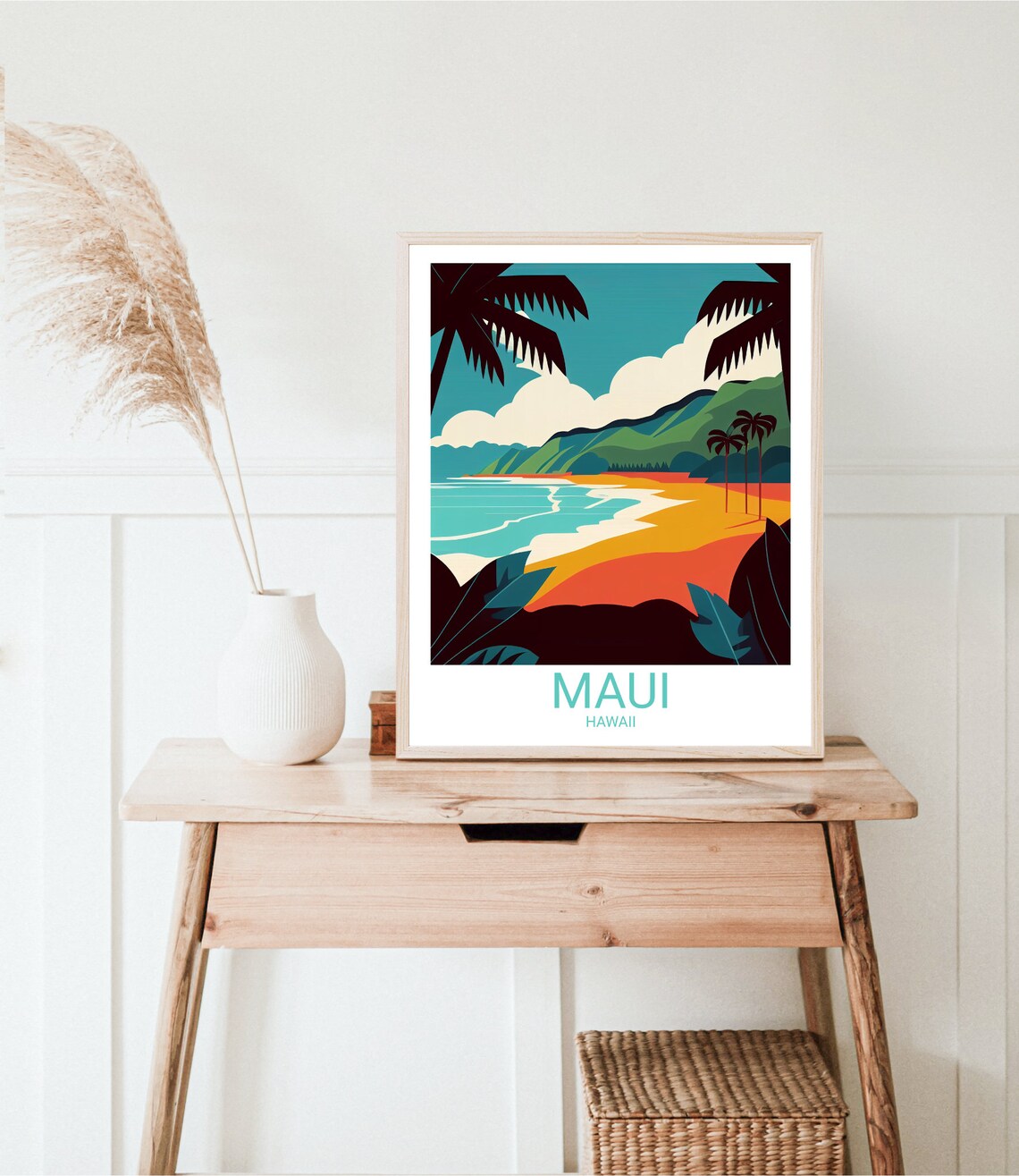 Maui Minimalist Travel Poster, Boho Island Art - Image 3
