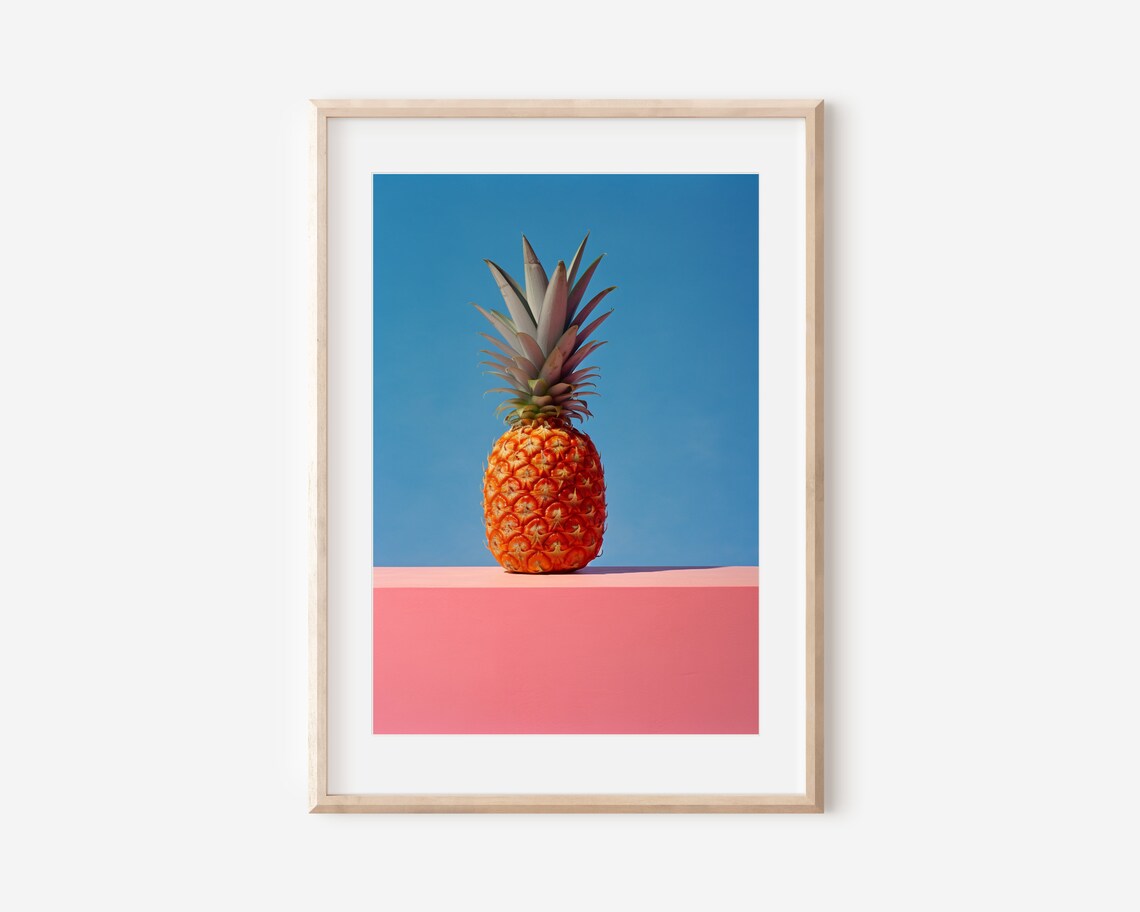 Pineapple Print, Maximalist Tropical Artwork