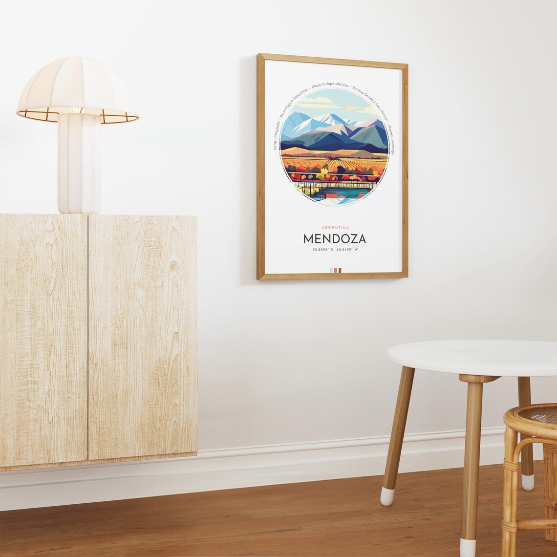Mendoza Argentina Vineyards Aconcagua Mountains Travel Poster - Image 3