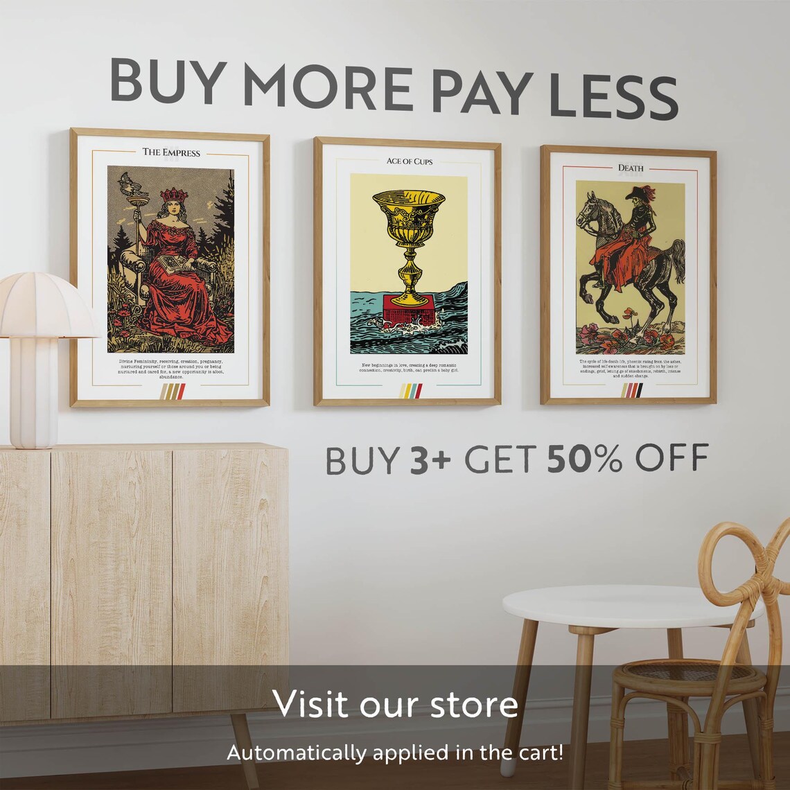 The Empress Tarot Card Poster, Mystical Tarot Art Print - Image 3