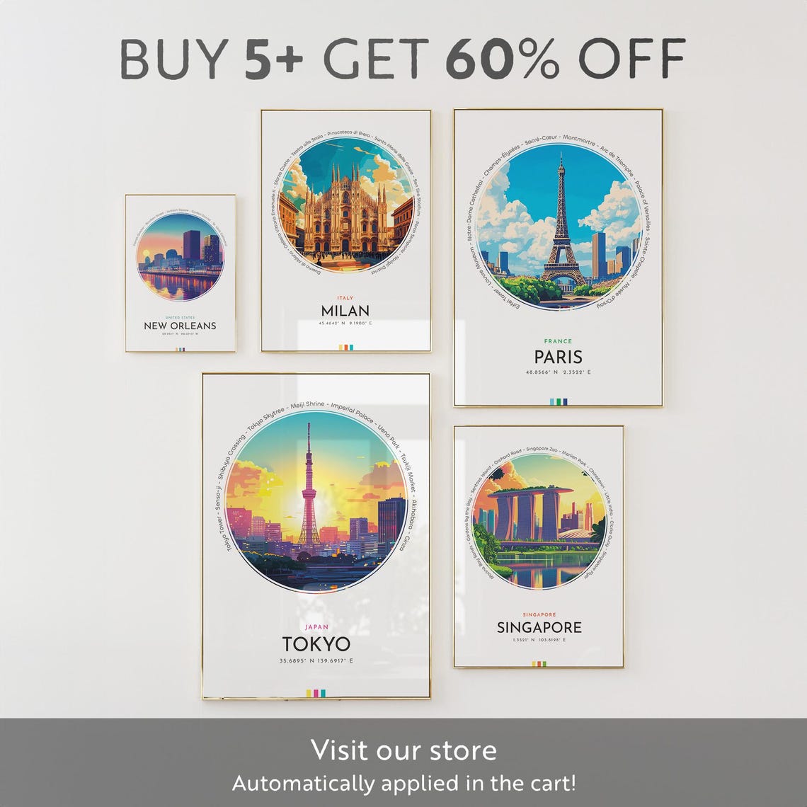 New Orleans City Poster United States Travel Print Wall Art Travel Gift Landscape City Art Wall Decor Birthday Gift - Image 2