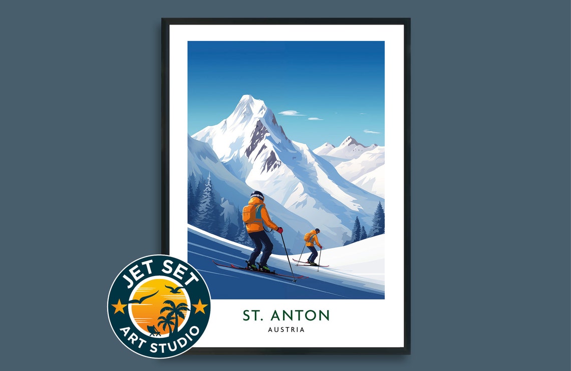 St Anton Austria Skiing Travel Poster