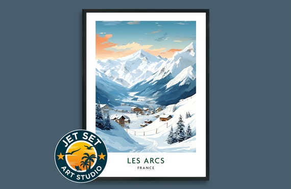 Les Arcs France Ski Travel Poster